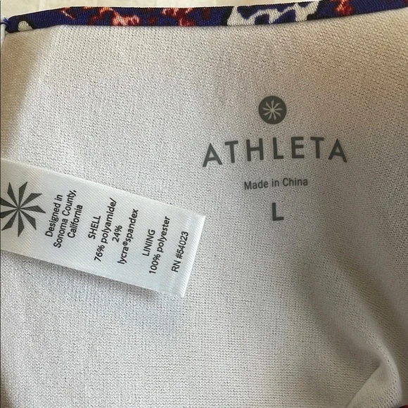 Athleta Aqualuxe Purple and Cream Strappy Back Bikini Set Size Large - Picture 8 of 8